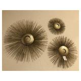 3 PC GOLD WALL STARS