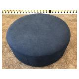 BLUE UPHOLSTERED OTTOMAN
