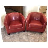 BONDED LEATHER CLUB CHAIRS