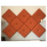 8 PC ORANGE UPHOLSTERED WALL TILES