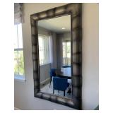 BRUSHED METAL "CURVED" WALL MIRROR