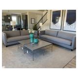 GRAY "TWEED" SOFAS