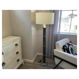 CHARCOAL GRAY FAUX "ANIMAL SKIN" FLOOR LAMP