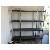 GREY FAUX LEATHER & CHROME SHELVING UNIT