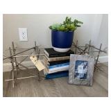 SILVER "STRAWS" BOXES, FRAME, MISC.