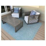PATIO SET-CHAIRS W/PILLOWS & RUG