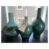 GREEN CERAMIC VASES