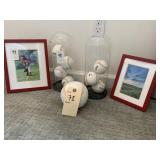 PICTURE FRAMES, BASEBALLS, & HOLDERS
