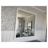 WHITE FRAMED MIRROR