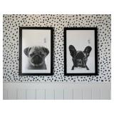 BLACK AND WHITE DOG PRINTS