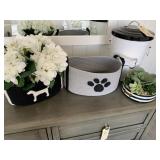 DOG THEMED BASKETS & FAUX GREENERY