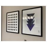 BLACK AND BLUE GRAPHIC PRINTS