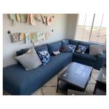 BLUE SECTIONAL W/ PILLOWS