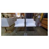 WHITE CHAIRS W/SILVER BASE