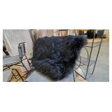 BLACK FAUX FUR THROW
