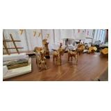 5PC-GOLD "GLOBAL VIEWS" ANIMAL STATUES