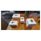 4PC-GOLD & WHITE STORAGE BOXES