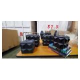 7PC-BLACK STORAGE BOXES & BOOKS