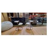 HALF-MOON SIDE TABLES