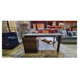 "HUPPE" DESK W/GLASS TOP
