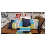 "MI-ZONE" BLUE & GREEN FULL BEDDING