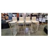IVORY COUNTER STOOLS W/BLACK TRIM