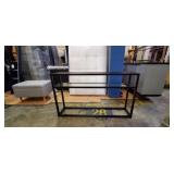 BLACK CONSOLE TABLE W/GLASS SHELF