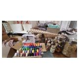 "SUNBEAM" SEWING MACHINE W/CRAFTS ITEMS