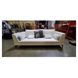 CREAM SOFA W/THROW PILLOWS