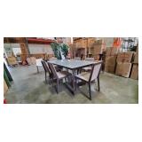 7PC-GLASS TOP "HUPPE" TABLE W/6-CHAIRS