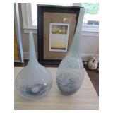 2PC GLASS VASES