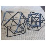 2PC METAL GEOMETRIC DECO