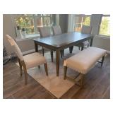 KITCHEN TABLE, 4 CHAIRS & BENCH