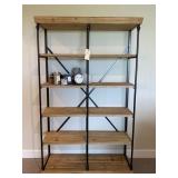 WOOD & METAL SHELVING UNIT
