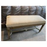 BENCH(WOOD & CREAM)