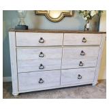 HEADBOARD, DRESSER & TWO SIDE TABLES