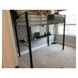 TWIN METAL LOFT BED W/DESK