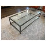 GLASS-TOP COFFEE TABLE
