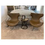 BROWN "LEATHER" CHAIRS