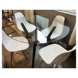 5PC GLASS TABLE & CHAIRS