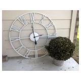WALL CLOCK & SHRUB