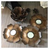6PC COPPER FLOWERS