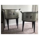 2PC METAL TUBS