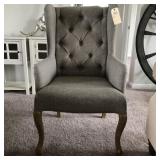 GREY WINGBACK CHAIR