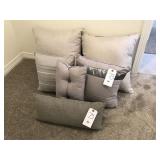 6PC GREY PILLOWS