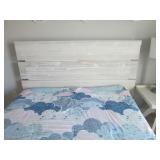 QUEEN HEADBOARD, RAILS, DRESSER W/MIRROR