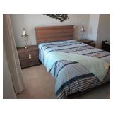 FULL HEADBOARD, FOOTBOARD, DRESSER & NIGHTSTANDS