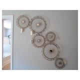 6PC CIRCULAR GOLD WIRE WALL ART