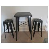 METAL PUB TABLE W/2 METAL STOOLS