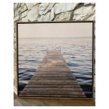 BLUE & GREY FRAMED CANVAS